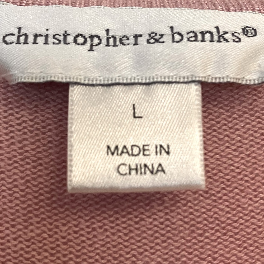 Christopher & Banks Dusty Rose Open Front Cardigan - Picture 3 of 3